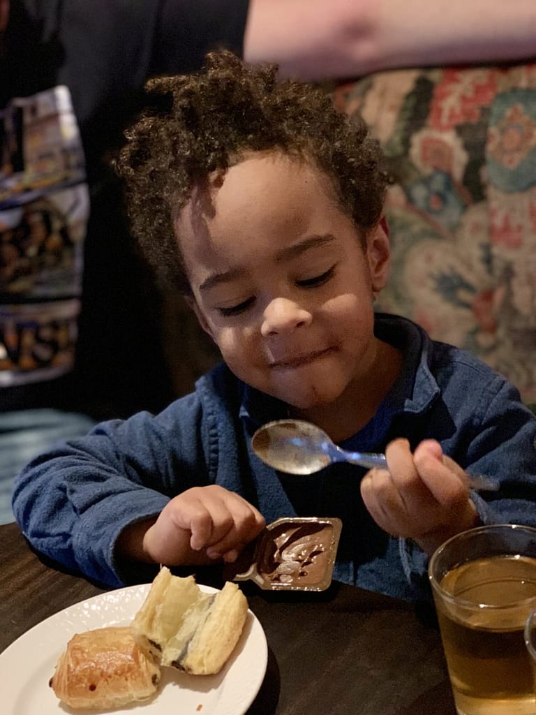Enjoying nutella